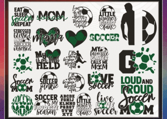 24 Soccer SVG Bundle, Love Soccer SVG Cut Files, Commercial, Printable Vector, Soccer Mom, Live Love Soccer, Shirt Print, Instant Download 802338894