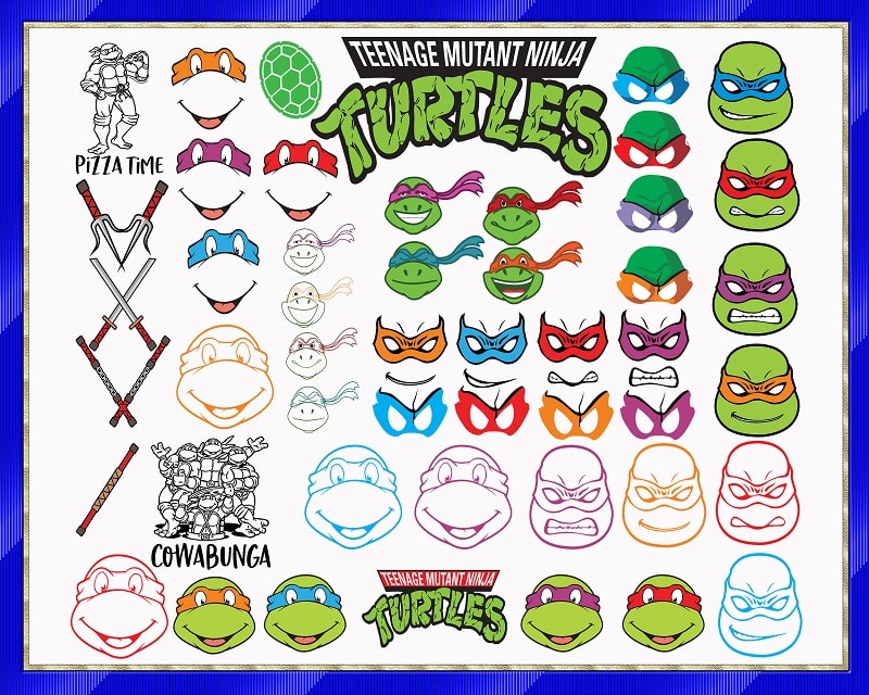 Teenage Mutant Ninja Turtles Costume Bundle SVG PNG EPS DXF Cricut