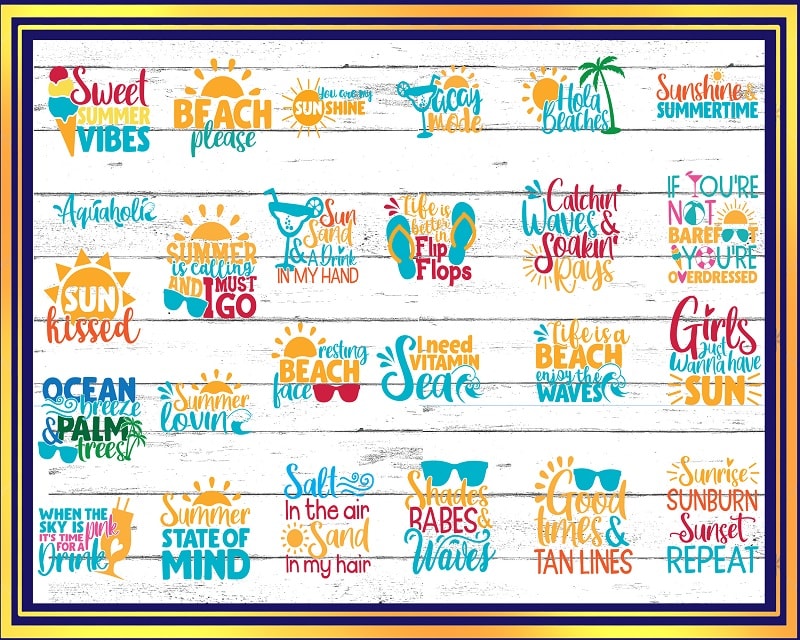 Summer Quotes SVG Bundle | 25 Designs | Cut File | Clipart | Printable | Vector | Commercial Use Instant Download 775219310