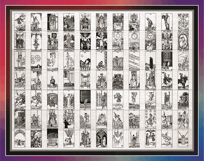 78 Tarot Cards PNG Bundle, Minor Arcana, Divination New Age For Shirts Wall Art, Cricut Files, Instant Download Print, Digital download 889196272