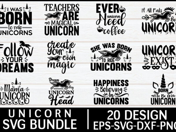 Unicorn svg cut file bundle t shirt vector graphic