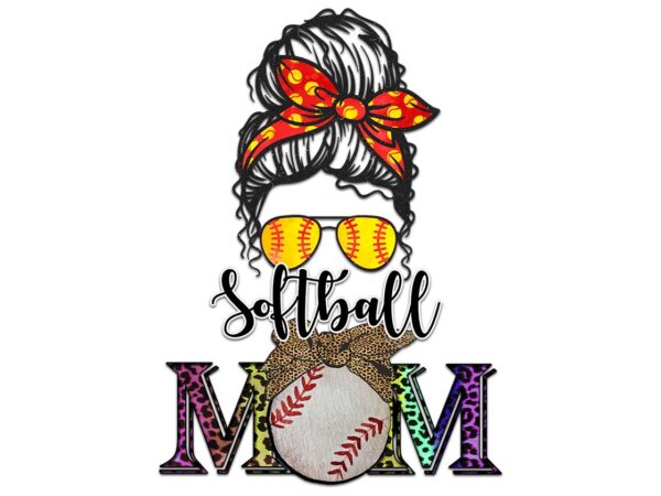 Softball mom leopard tshirt design