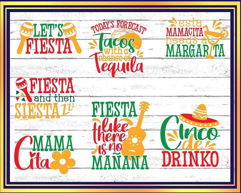 Cinco de Mayo SVG Bundle, Cinco Drinko Squad, Vector, Taco bouta Fiesta Cut File, Clipart, Printable, Commercial Use, Instant Download 773323192