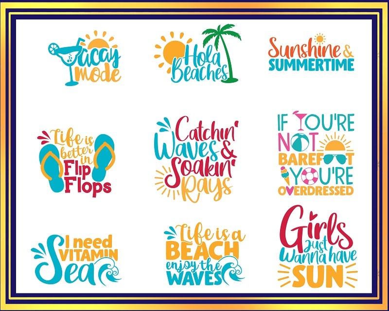 25 Summer Quotes SVG Bundle, Sweet Summer Vibes Bundle, Hola Beaches Cut File, Summer Clipart, Printable, Commercial Use, Instant Download 775219310