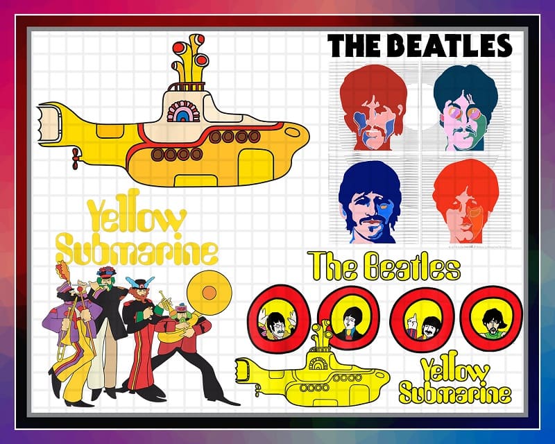 Bundle 17 Designs The Beathes Png, Paul McCartney, The Beatles PNG, John Lennon, George Harrison, Ringo Starr, Submilation, Digital Download 920192416