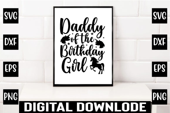 Daddy of the birthday girl t shirt vector illustration