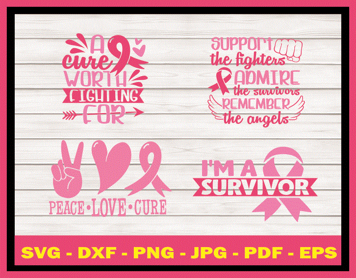 24 Designs Cancer Awareness Quotes SVG Bundle, Pink Cancer Quotes Svg, Cut File, Clipart, Printable, Vector, Commercial Use Instant Download 881700339