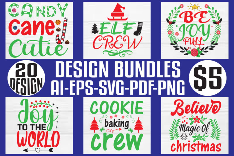 Christmas T-shirt And SVG Design Bundle