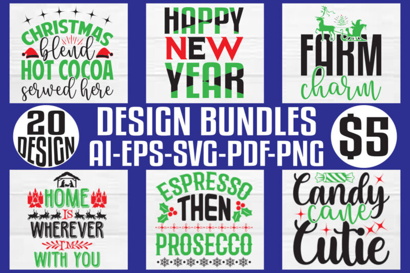 Christmas T-shirt And SVG Design Bundle