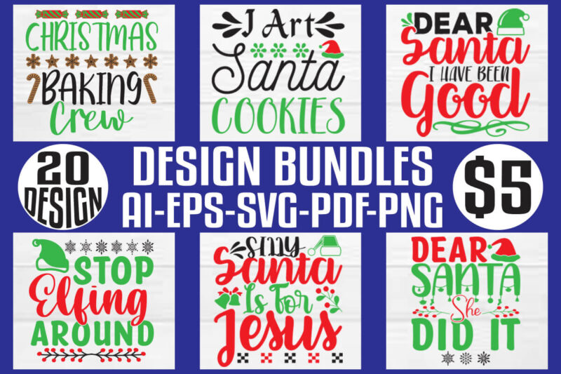 Christmas T-shirt And SVG Design Bundle