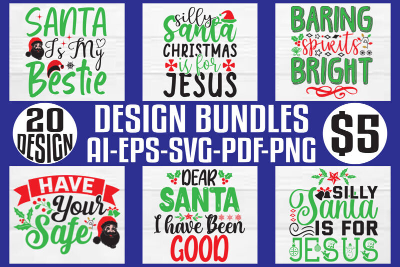 Christmas T-shirt And SVG Design Bundle