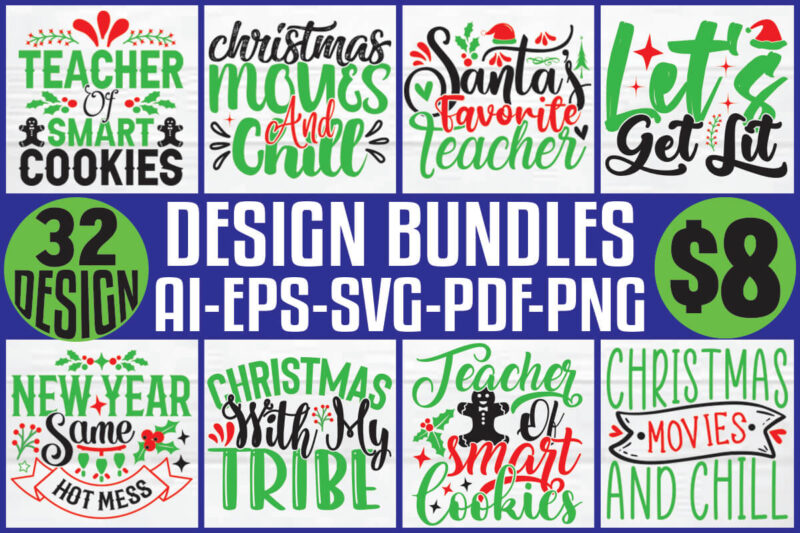 Christmas T-shirt And SVG Design Bundle