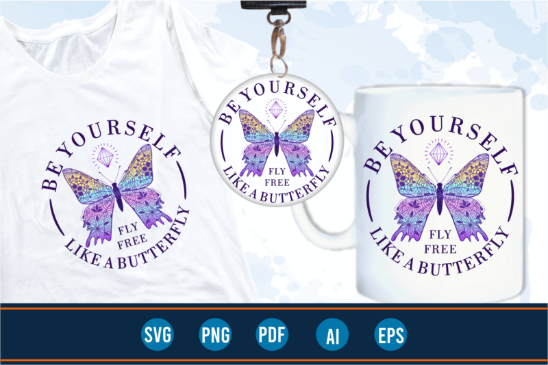 funny t shirt design graphic vector, Mandala Butterfly With Quotes SVG, Butterfly Sublimation Png