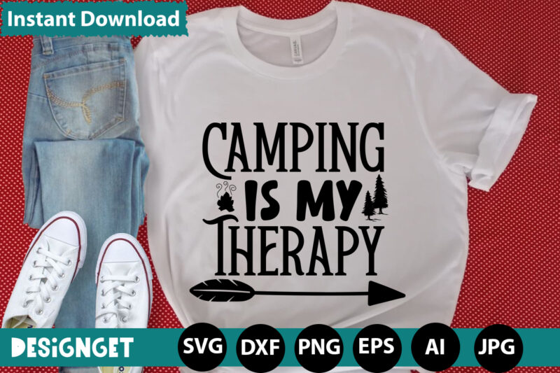 Camping Is My Therapy svg vector for t-shirt