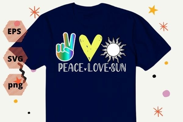 Peace Love Suns, Inspirational, School Long Sleeve T-Shirt design svg