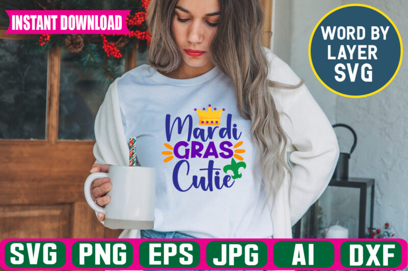 Mardi Gras Cutie Svg Vector T-shirt Design