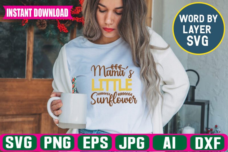 Mamas Little Sunflower Svg Vector T-shirt Design