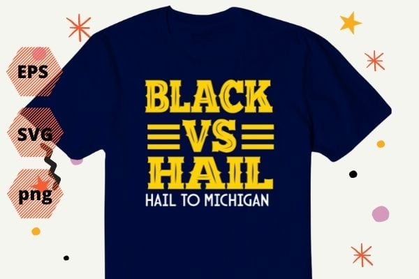 black vs hail hail to-michigan funny baseball T-shirt design vector