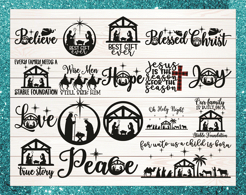 18 Nativity SVG Bundle / Cut File / Cricut / Commercial use / Nativity SVG / Christmas SVG / Christmas Decoration / Clip art / Vector 888926988