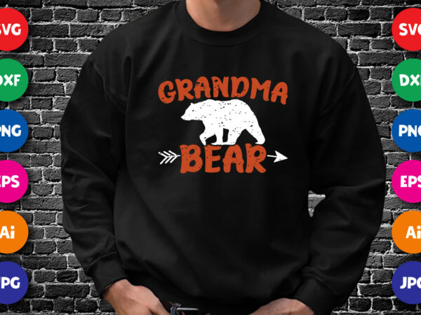 Mom Bear And Cubs T-shirt Design Vector Download