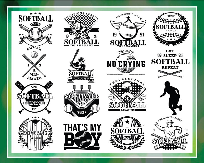 All Stars Svg Softball Svg Softball Template Emblem -  Ireland