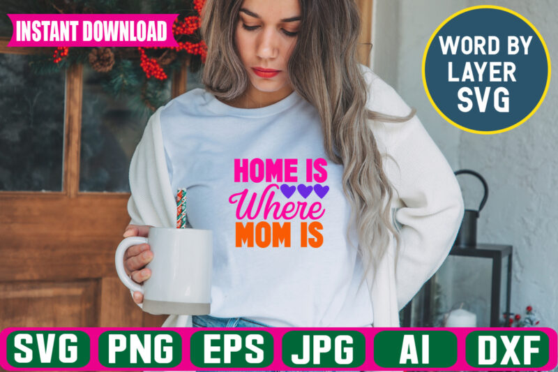 Home Is Where Mom Is svg vector t-shirt design