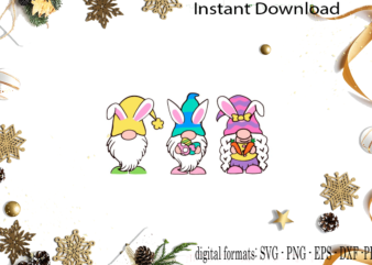 Easter Gnomies Diy Crafts Svg Files For Cricut, Silhouette Sublimation Files vector clipart