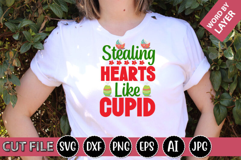 Stealing Hearts Like Cupid SVG Vector for t-shirt