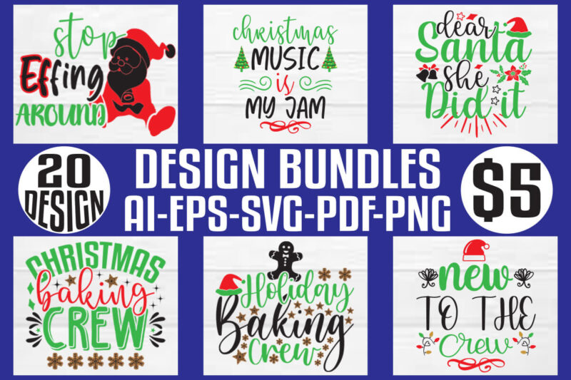 Christmas T-shirt And SVG Design Bundle