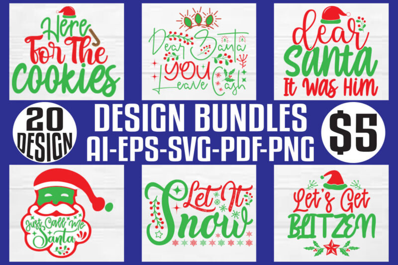 Christmas T-shirt And SVG Design Bundle