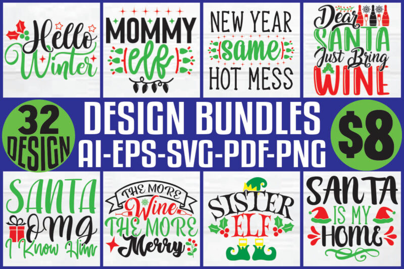 Christmas T-shirt And SVG Design Bundle