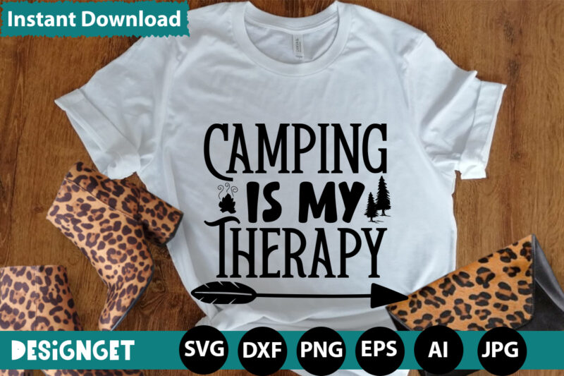 Camping Is My Therapy svg vector for t-shirt