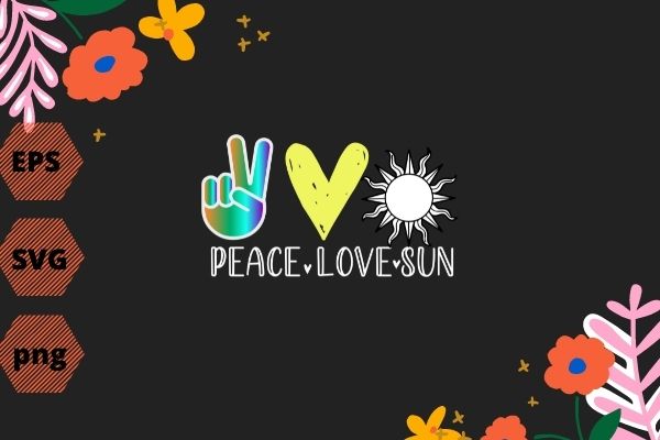 Peace Love Suns, Inspirational, School Long Sleeve T-Shirt design svg