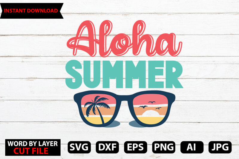 Aloha summer t-shirt design,Hello Summer Tshirt Design, png download, t shirt graphic, png download, digital download, sublimation