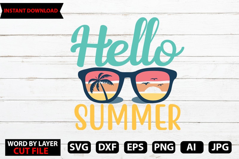 Hello Summer t-shirt design,Hello Summer Tshirt Design, png download, t ...