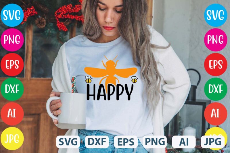 Happy svg vector for t-shirt