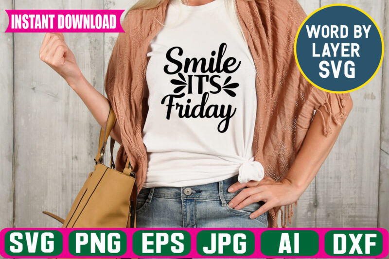 Smile Its Friday Svg Vector T-shirt Design