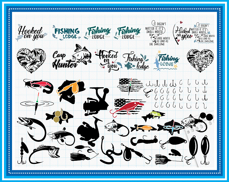 Bundle 378 Fishing Svg, Fisherman svg, Fishing Bundle Svg, Fishing Pole svg, Hook svg Cut Files For Cricut Silhouette, Digital Download 712805426