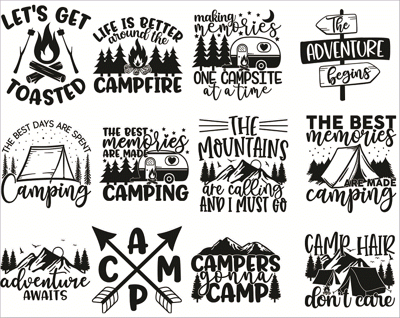 Camping Bundle, Camp Life SVG, Camping Svg, Happy Camper, Camping Shirt, Commercial Use, Adventure SVG, Summer, Cut File, Cricut, Clip Art 613446559