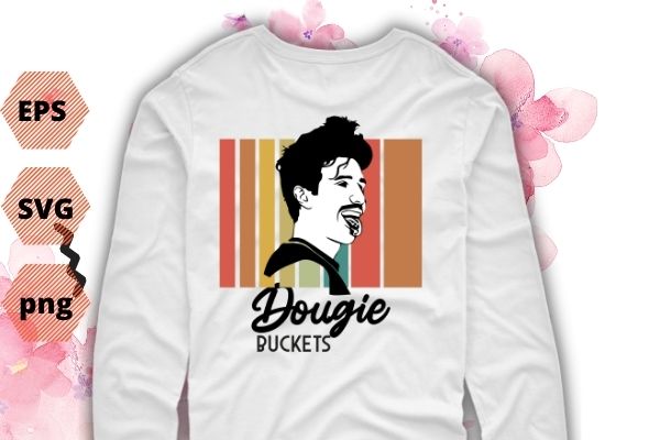 Vintage dougie buckets basketball player t-shirt design svg vector