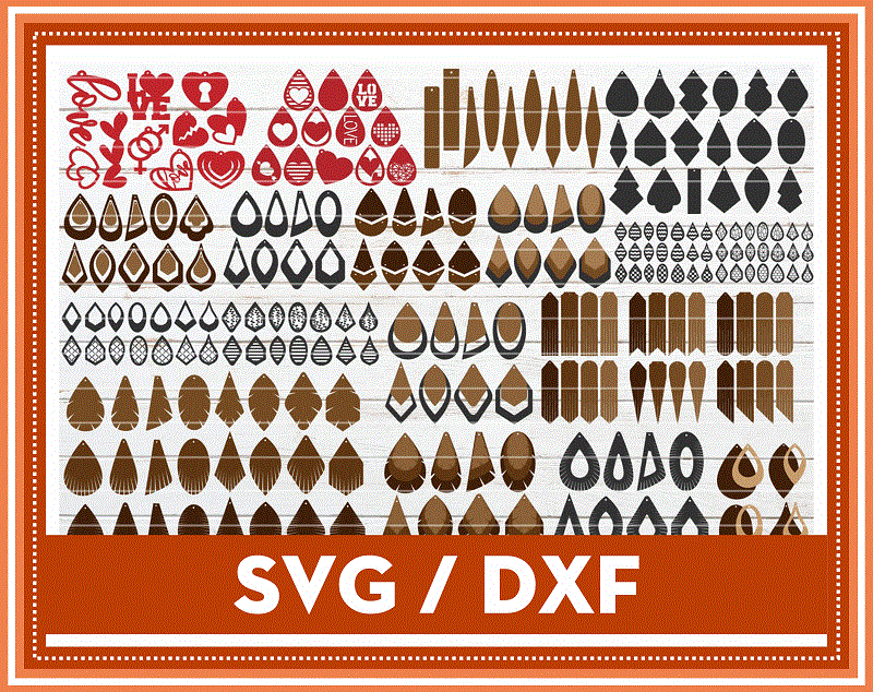 500 HUGE Earring SVG Bundle, Commercial Use, Different Earring Designs, Cuttable Leather Wood Acrylic, SVG Cut Files, Instant download, 690958284