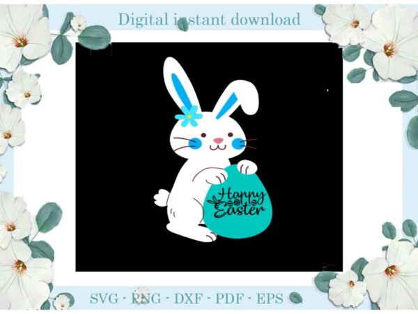 Easter day gifts cute rabbit hold easter egg diy crafts easter bunny svg files for cricut, easter sunday silhouette colorful sublimation files, cameo htv print vector clipart