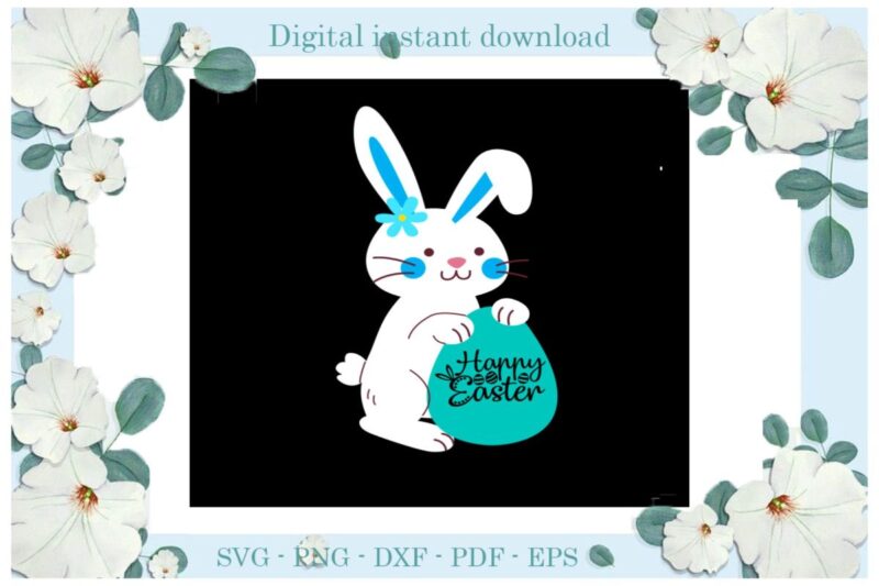 Easter Day Gifts Cute Rabbit Hold Easter Egg Diy Crafts Easter Bunny Svg Files For Cricut, Easter Sunday Silhouette Colorful Sublimation Files, Cameo Htv Print