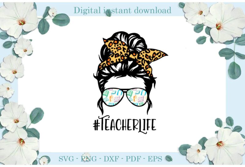 Trending gifts, Teacher Life Women Wear Leopard Skin Turban Diy Crafts Teacher Life Svg Files For Cricut, Women Wear Turban Silhouette Sublimation Files, Cameo Htv Prints