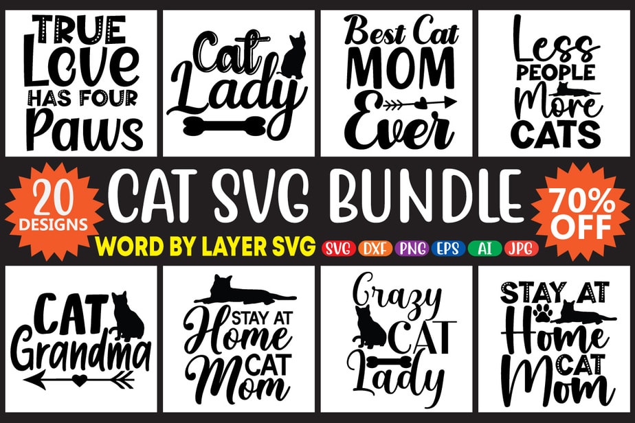 Cat Svg Bundle T-Shirt Design - Buy t-shirt designs