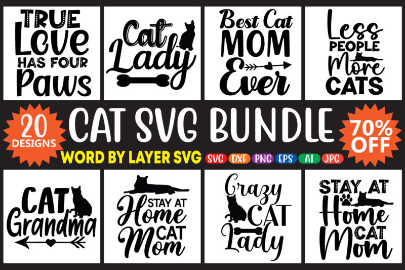 Cat Svg Bundle T-Shirt Design