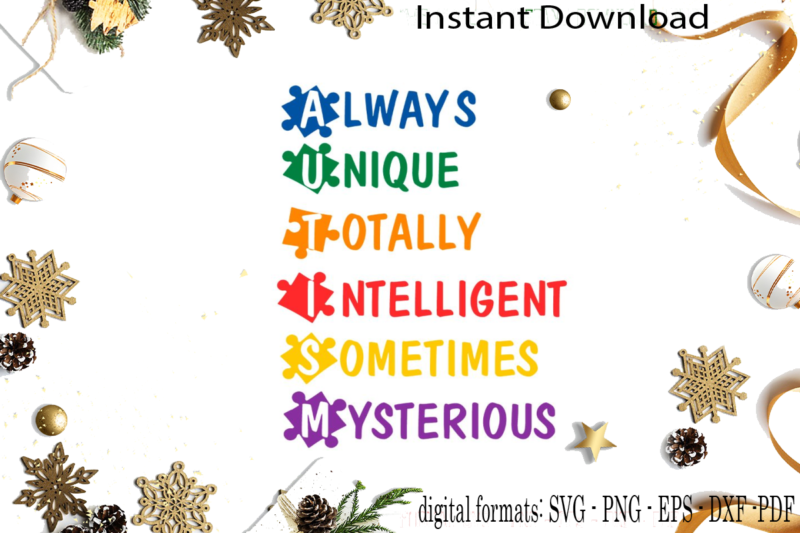 Autism Awareness Gift Idea SVG Sublimation Files