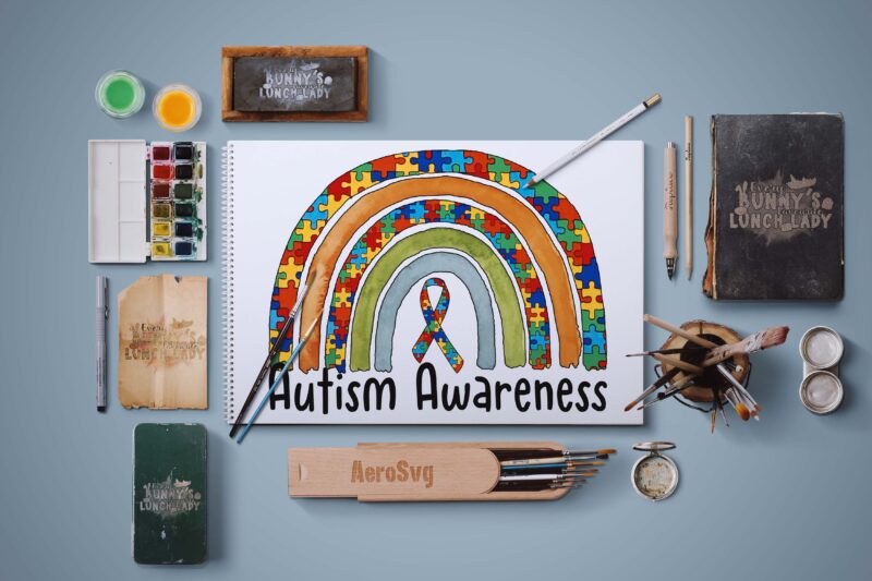 Rainbow Autism Awareness Tshirt Design