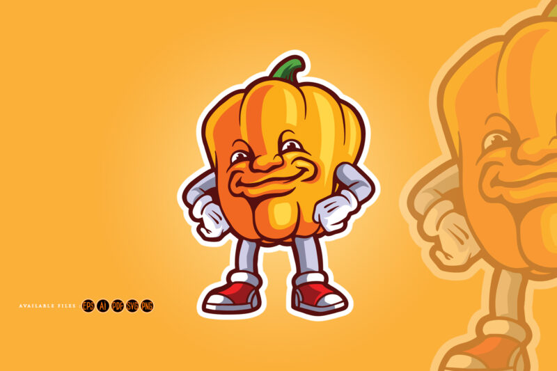 Vegetarian smile paprika logo mascot