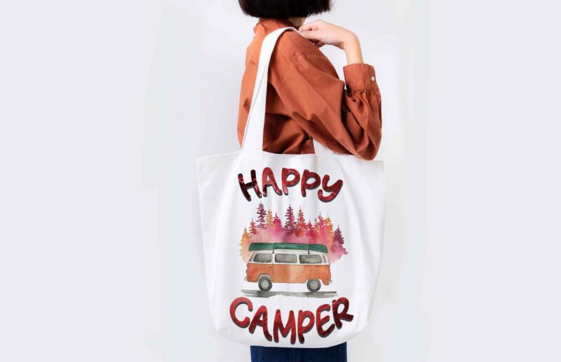 Happy Camper Camping Car Tshirt Design